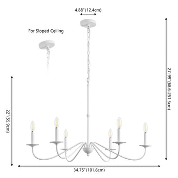 Wicklow 34.75" Bohemian Farmhouse Iron LED Chandelier